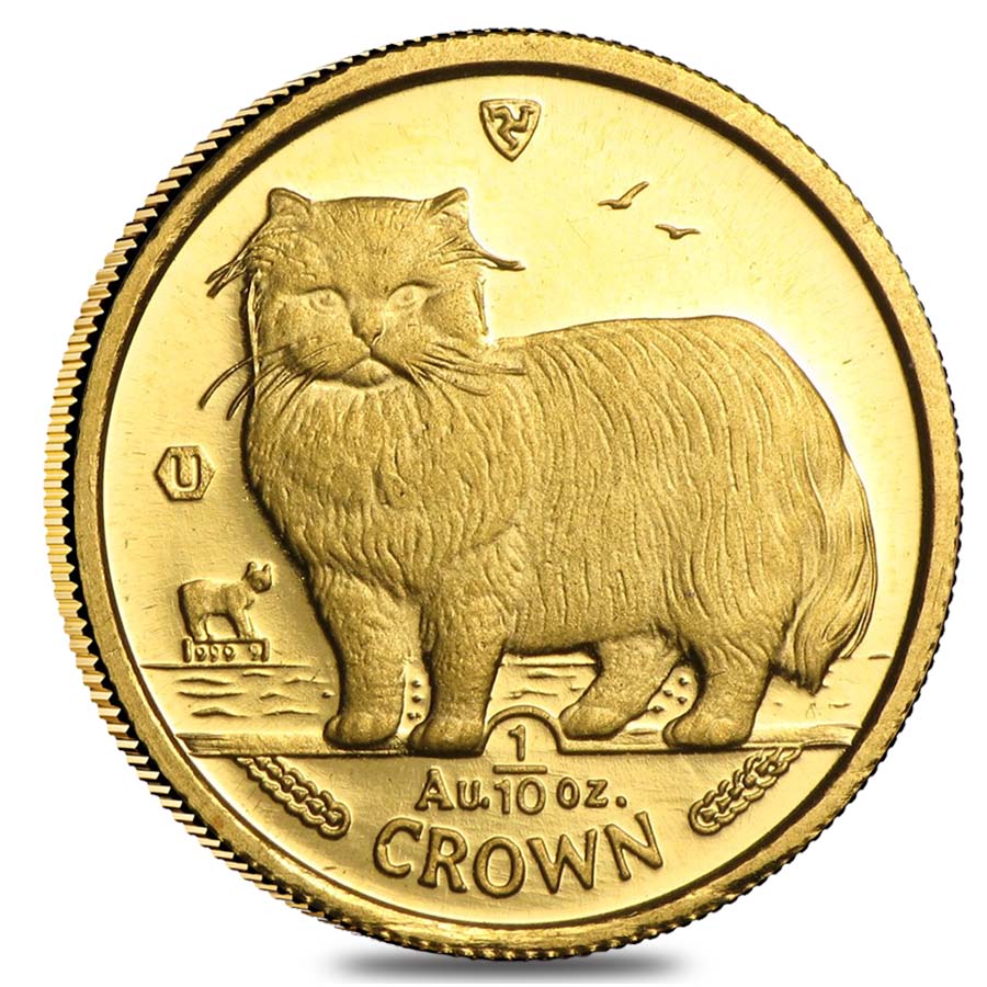 1/10 oz Isle of Man Gold Cat BU/Proof (Random Year)