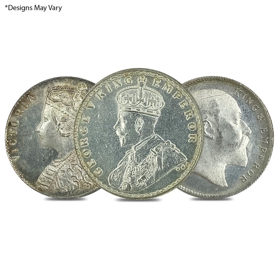 British India Silver 1 Rupee Coin Circulated ASW .3438 oz (Random Design)