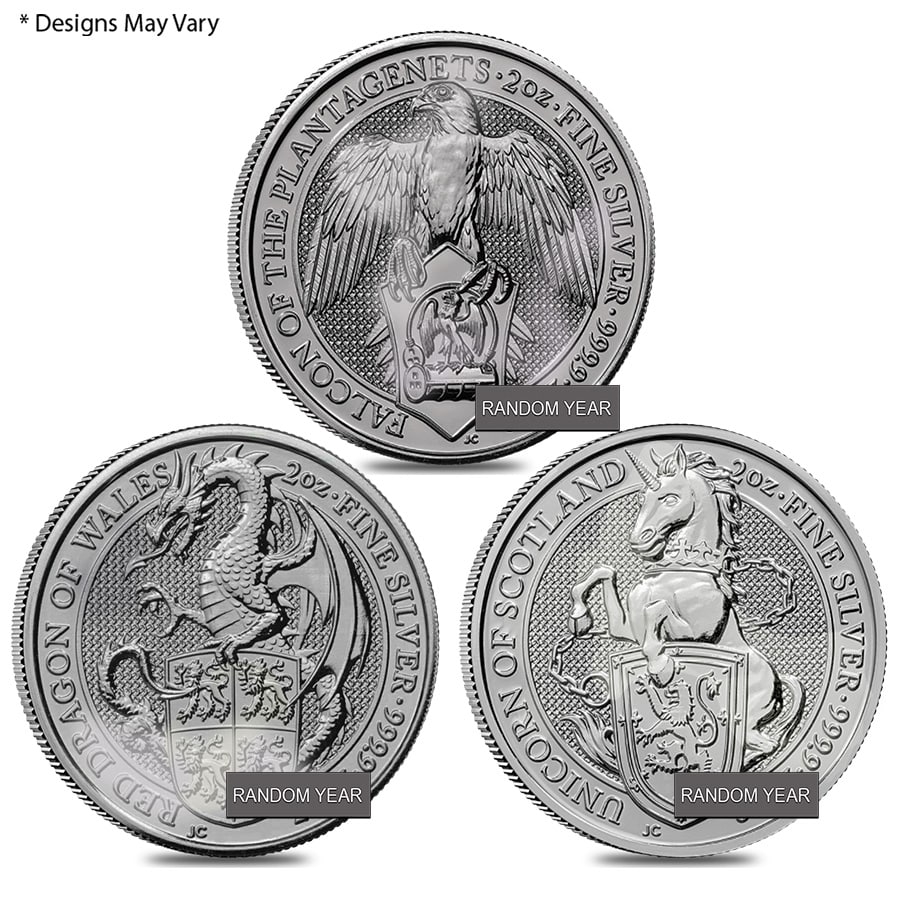 MILKY 2 oz Silver Queen's Beasts Random Year | Bullion Exchanges