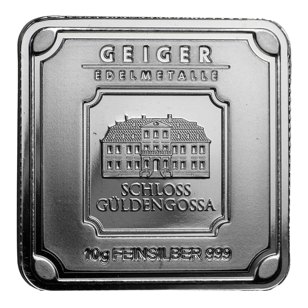 約910グラム　silver刻印　プレート NO ASSAY - 10 Gram Geiger Original Square Silver Bar .999 Fine