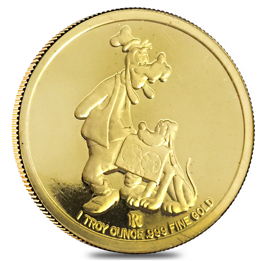 Rarities Mint 1 oz Proof Gold Disney Goofy And Pluto