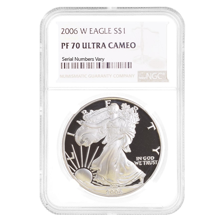 2006 W 1 oz Silver American Eagle NGC PF 70 | Bullion Exchanges