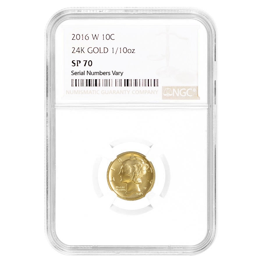 Dime kazu NGC MS70  2016年 1/10 oz Dime kazu NGC MS70 2016年 1/10 oz 2016 1/10 oz American Gold