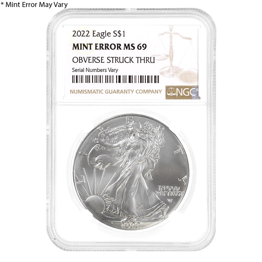 2022 1 oz Silver Eagle NGC MS 69 Error (Obv) | Bullion Exchanges
