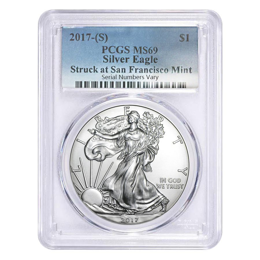 2017 (S) 1 oz Silver American Eagle $1 Coin PCGS MS 69