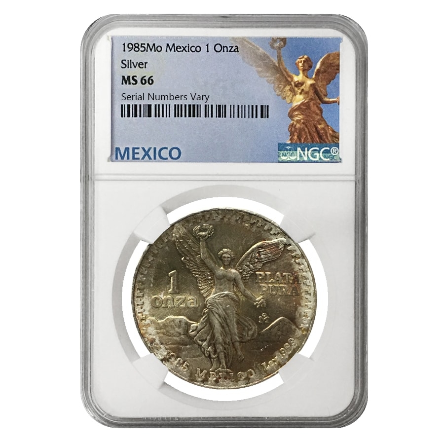 1985 1 oz Silver Libertad NGC MS 66 | Bullion Echanges
