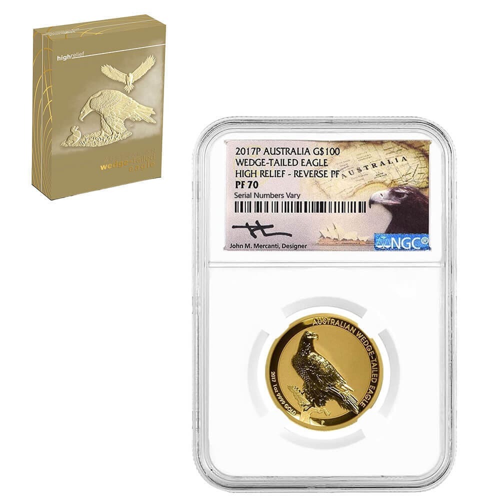 2017 1 oz Proof Gold Wedge-Tailed Eagle Perth Mint NGC PF 70
