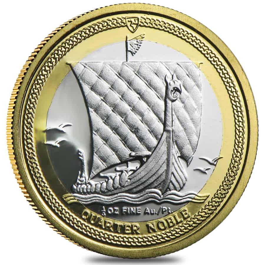 Isle of Man 1/4 oz Proof Gold/Platinum Noble Bi-Metallic Coin