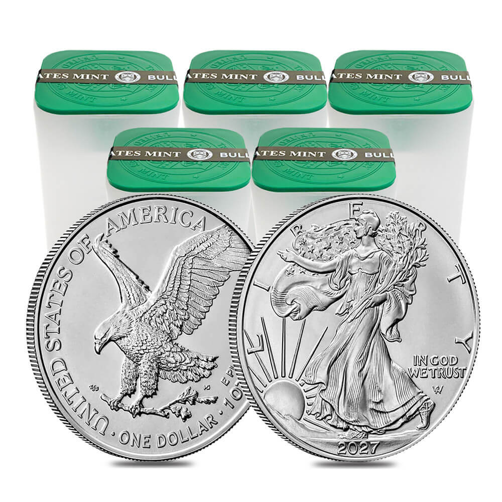 Lot of 100 - 2027 1 oz Silver American Eagle $1 Coin BU