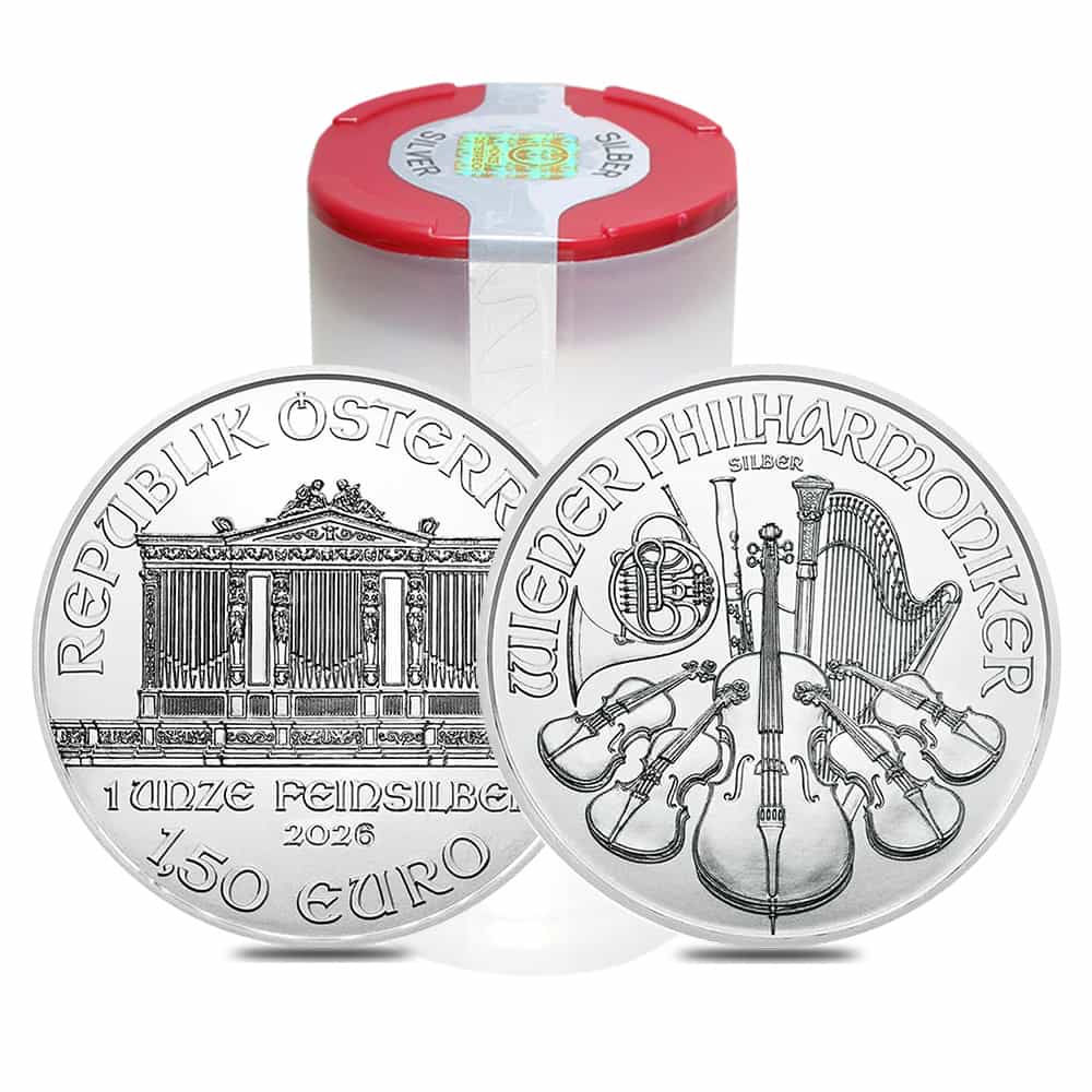 Roll of 20 - 2026 1 oz Austrian Silver Philharmonic Coin BU