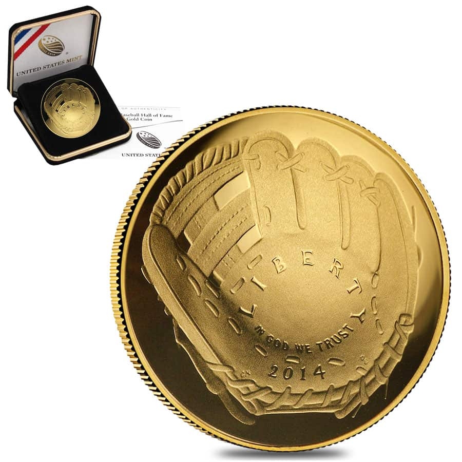 2014 W Gold Baseball Hall of Fame Proof Coin | Bullion Exchanges