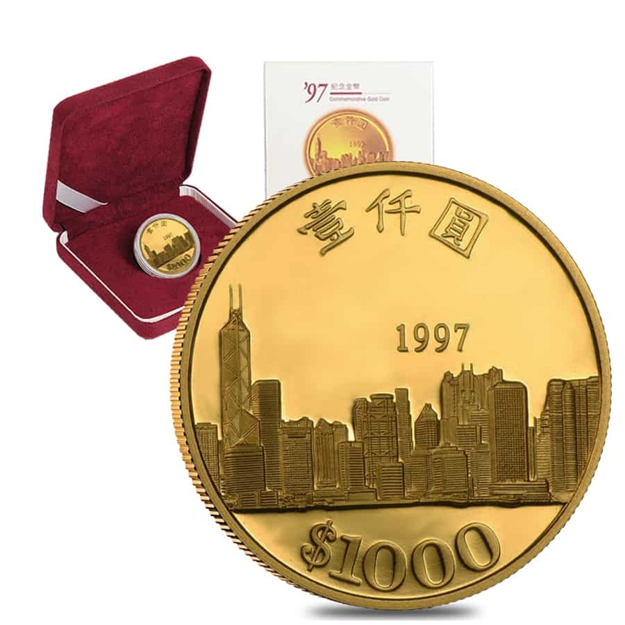 Hong Kong 1 Dollar 1994 большая монета с цветком Diameter 26 Mm 