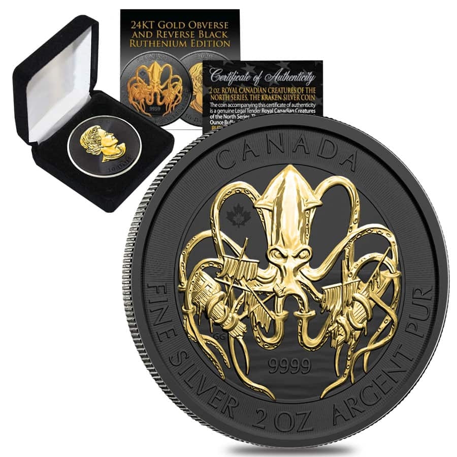 2020 2 oz The Kraken Silver Coin Ruthenium | Bullion Exchanges