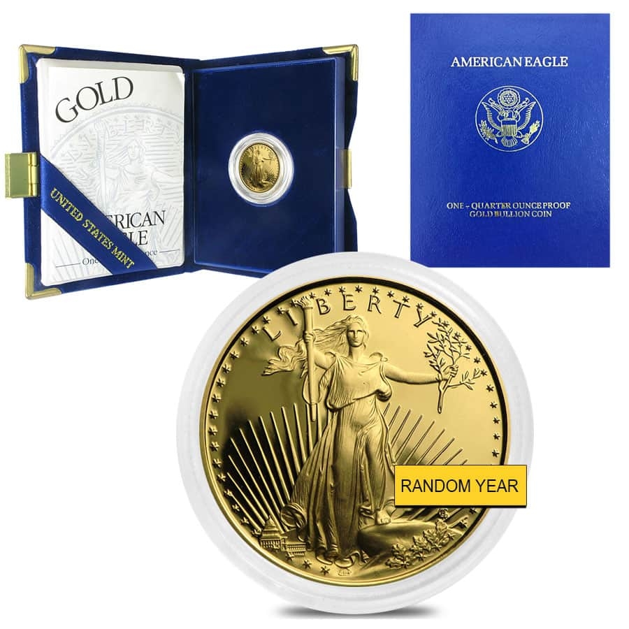 1/4 oz Proof Gold Eagle Coin (Random Year) | Bullion Exchanges