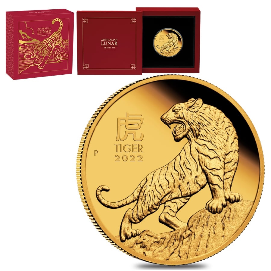 2022 1 oz Proof Gold Lunar Year of The Tiger | Bullion Exchanges