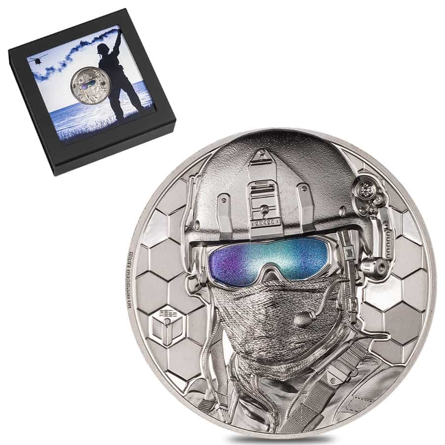 2022 1 oz Proof Platinum Real Heroes - Special Forces Cook Islands Coin  .9995 Fine (w/Box & COA)