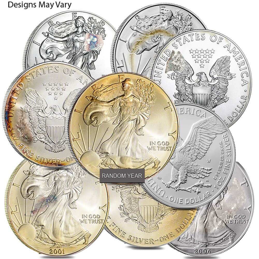 1 oz Silver American Eagle (Cull, Damaged, Circulated, Cleaned)
