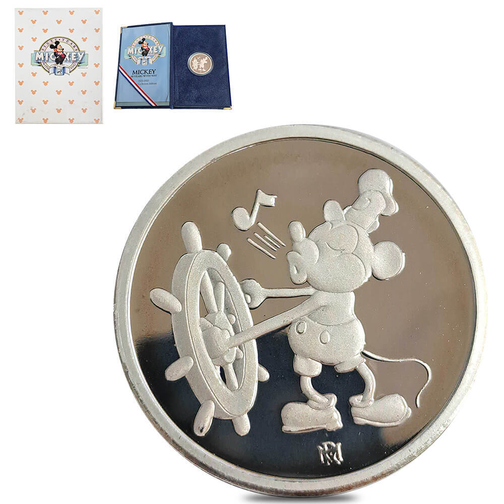 Disney ミッキー 60周年記念 銀貨 1オンス 1988年 1988 1 oz Rarities Mint Disney Mickey Mouse Silver Round