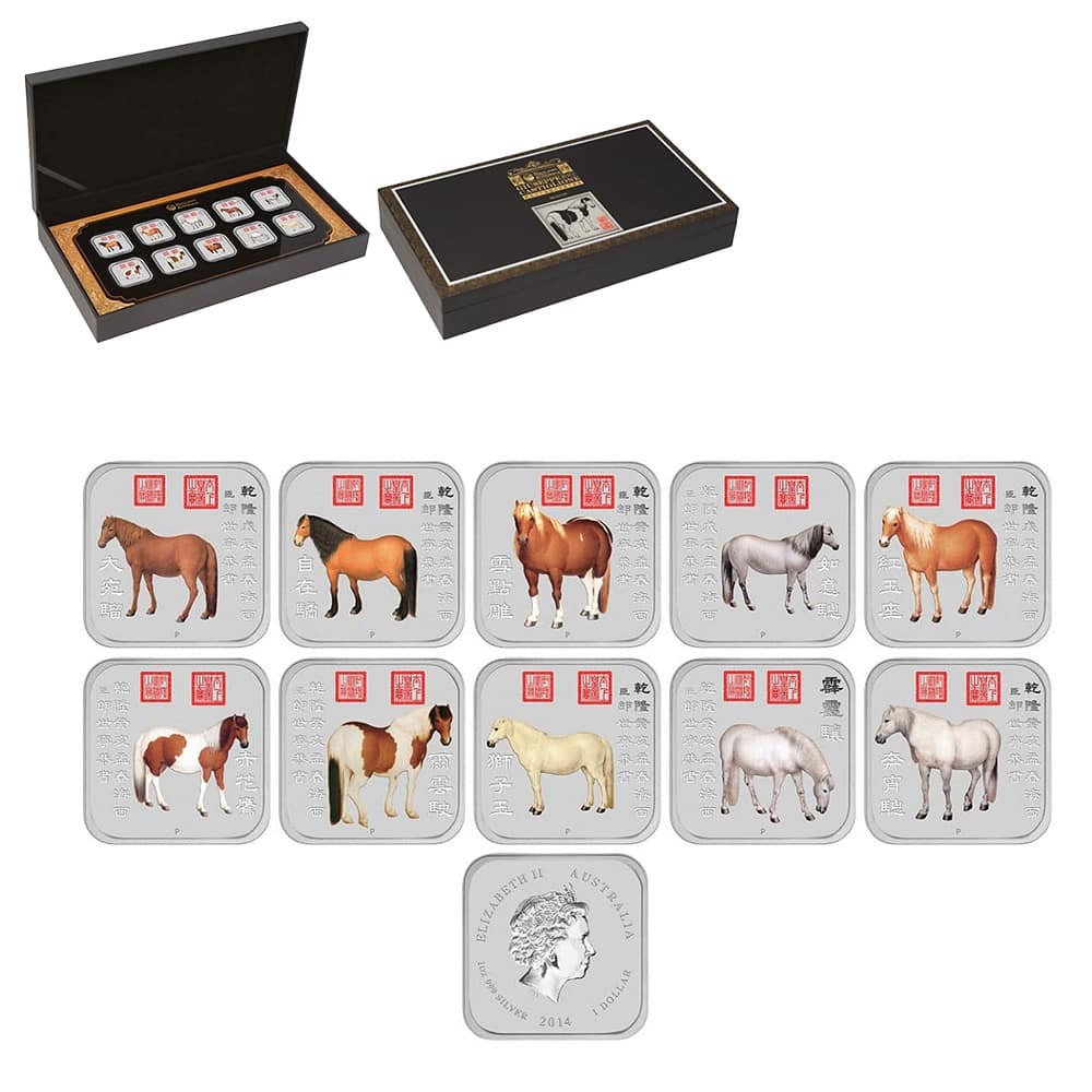 Perth Mint Year of the Horse2014 銀貨 4枚 2014 10 oz Colorized
