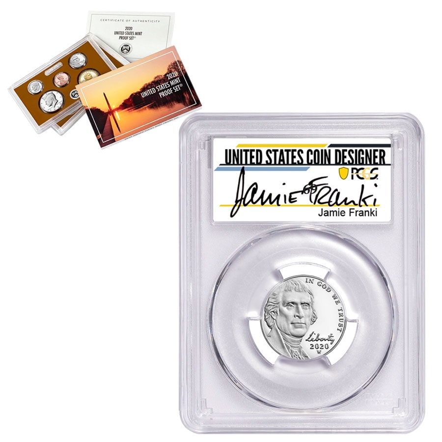 2020W Jefferson Nickel PCGS PF 70 FDOI Jamie Franki Sign 10-Coin