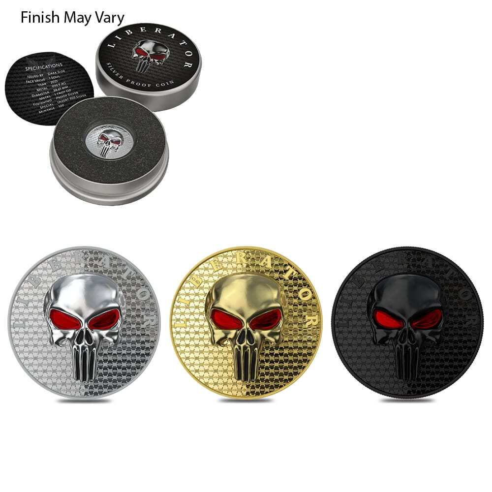 2021 1 oz Dark Side One Soul Liberator Proof Silver Round