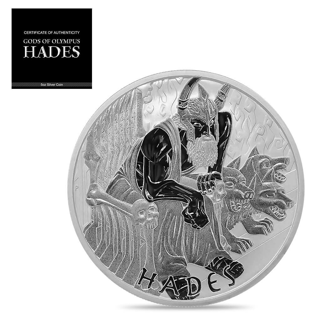 2021 5 oz Tuvalu Hades Gods of Olympus Silver Coin .9999 Fine BU