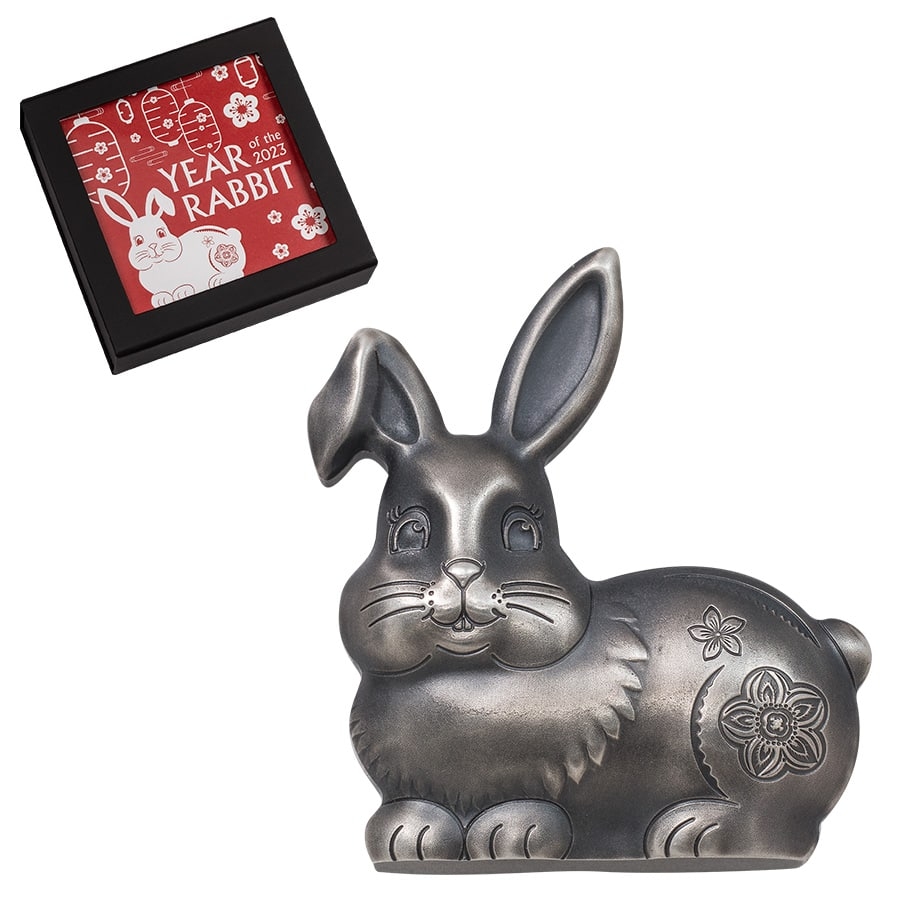 2023 1 oz Silver Lunar Year Rabbit Shaped Coin|Bullion Exchanges