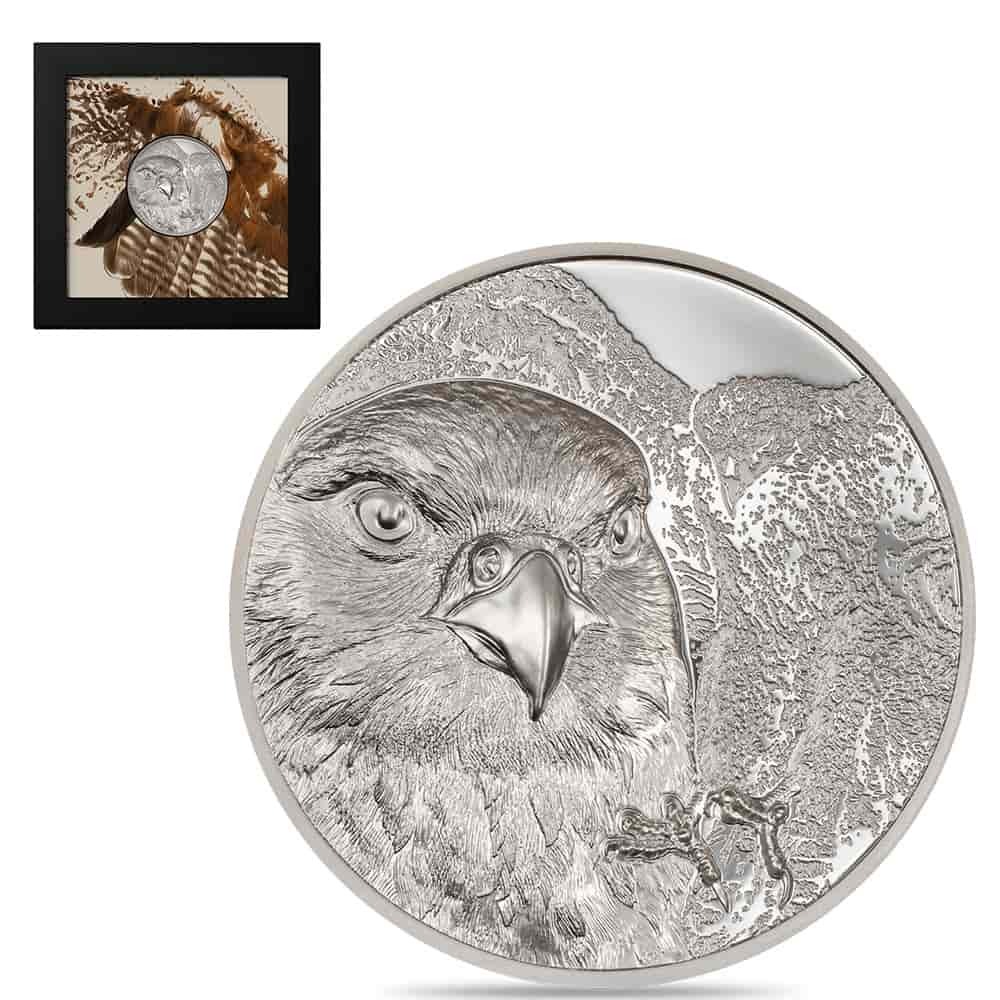 2023 Mongolia 1 oz Proof Silver Wild Mongolian Falcon Coin