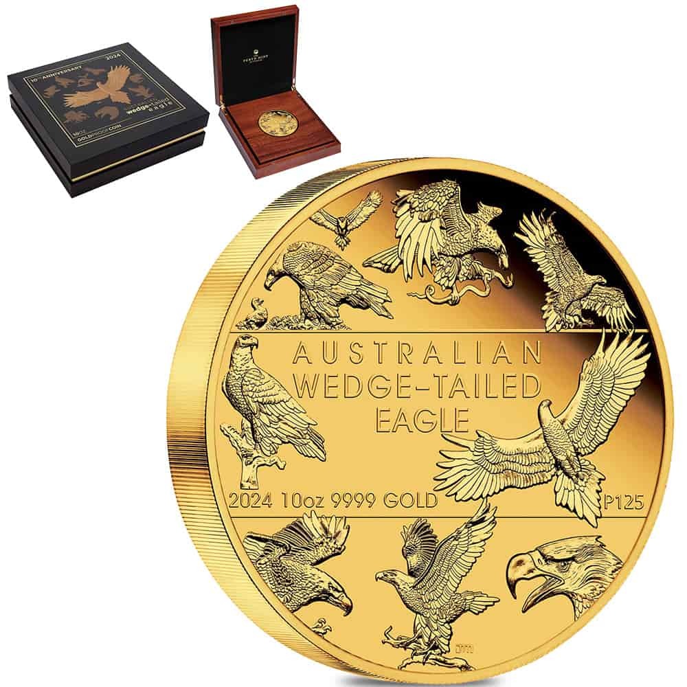 2024 10 oz Proof Gold Australian Wedge-Tailed Eagle Perth Mint