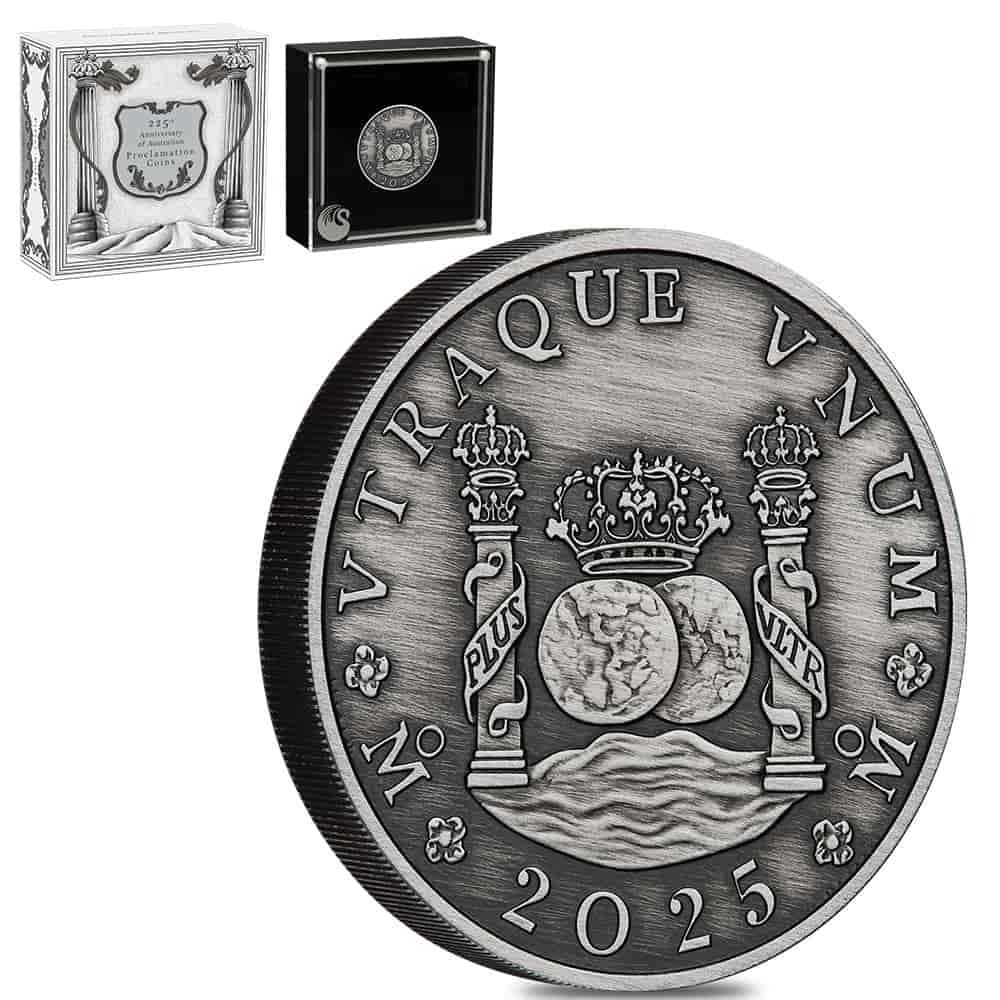 2025 1 oz Silver Pillar Dollar Australian Proclamation 225th Ann Antiqued Coin