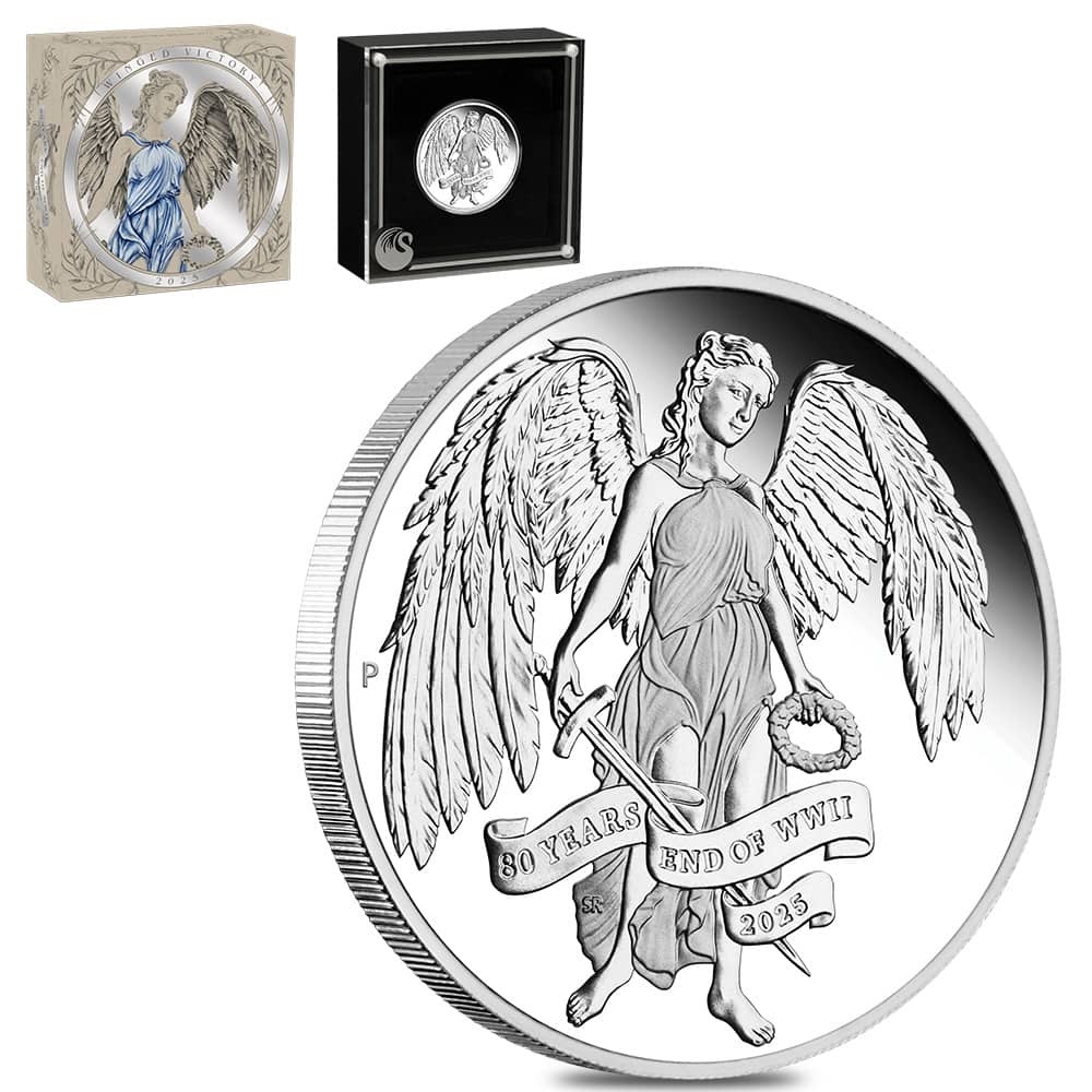 2025 1 oz Winged Victory End of WWII 80th Ann. Proof Silver Coin