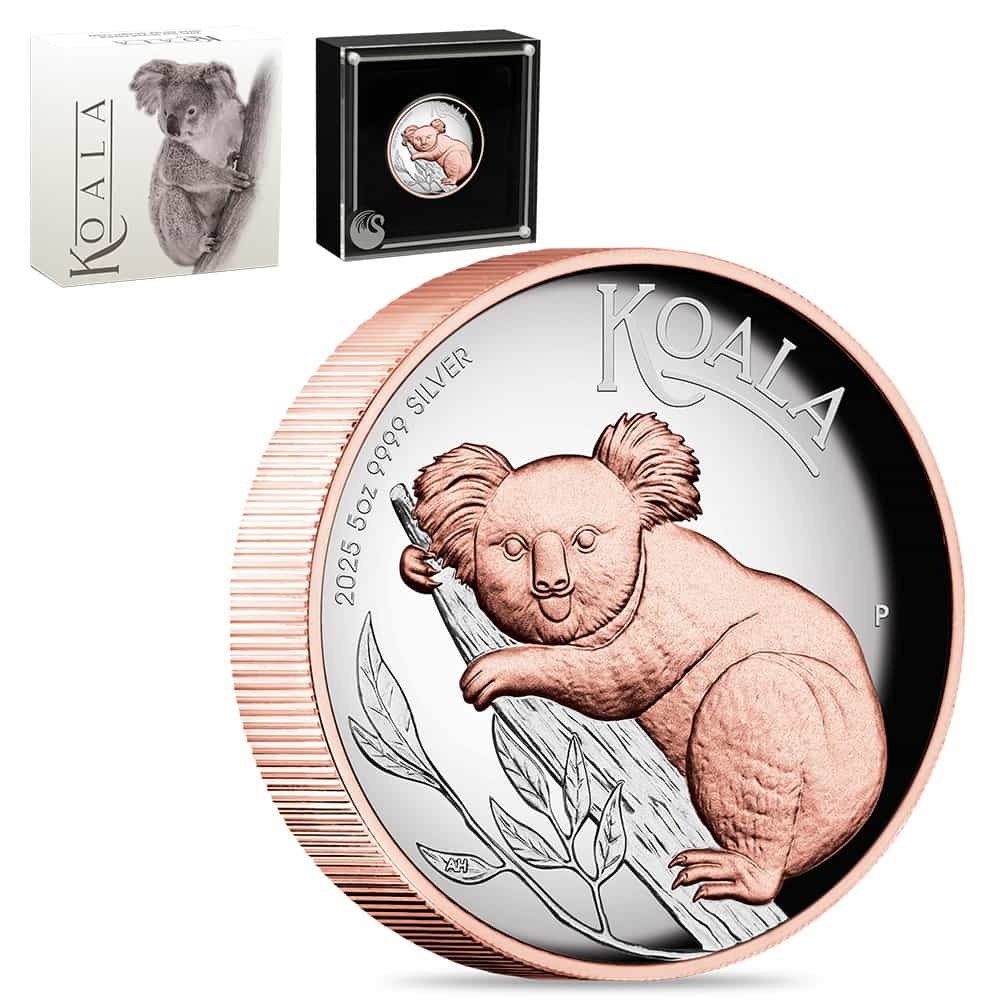 2025 5 oz Koala Proof Gilded Silver Coin Perth Mint