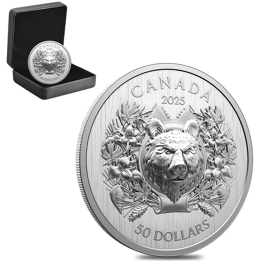2025 Canada 70 Gram Heraldic Bear Silver Coin .9999 Fine