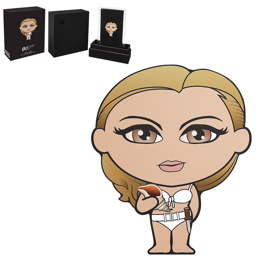 2023 1 oz Tuvalu James Bond Honey Ryder Mini Shaped Silver Coin