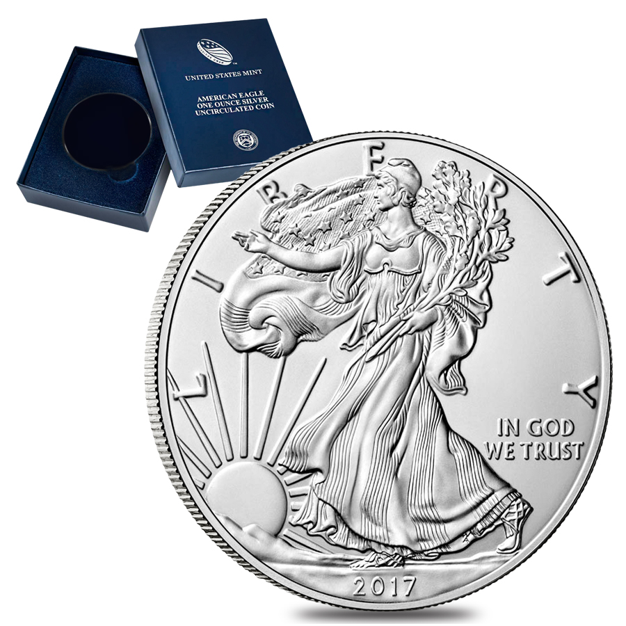 2017 W 1 oz Burnished Silver American Eagle w Box COA