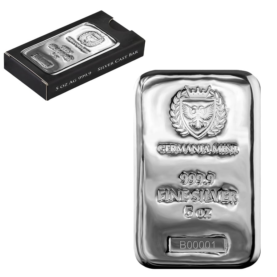 5 oz Germania Mint Silver Bar .9999 Fine | Bullion Exchanges