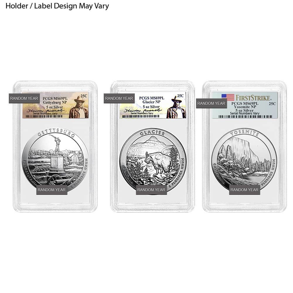 5 oz Silver America the Beautiful ATB PCGS MS 69 PL (Random Year)