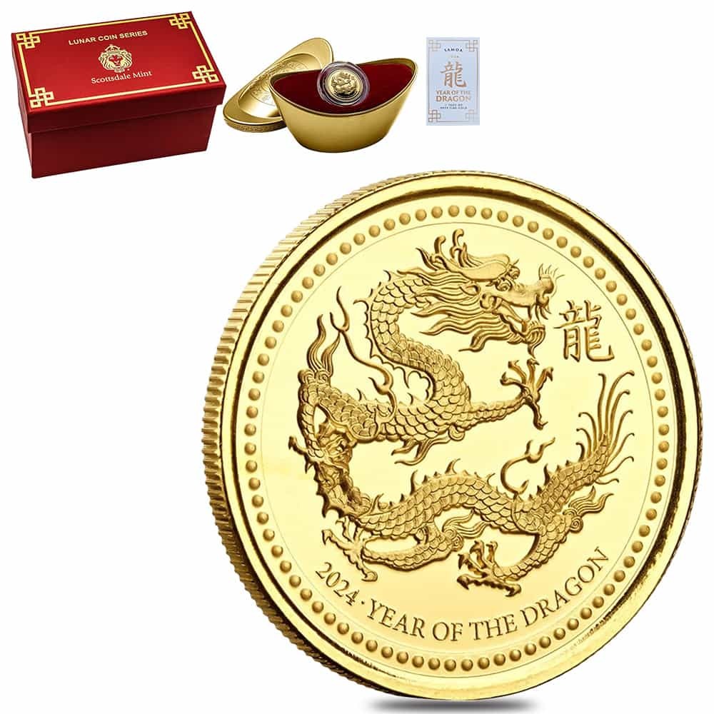 2024 Samoa 1 oz Lunar Dragon 88 Tala Gold Coin (w/Box & COA)
