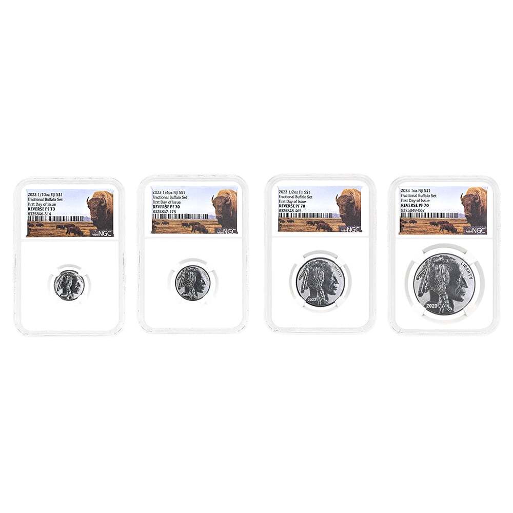 2023 Buffalo Silver Dollar $1 Reverse Proof Set NGC PF 70 FDOI