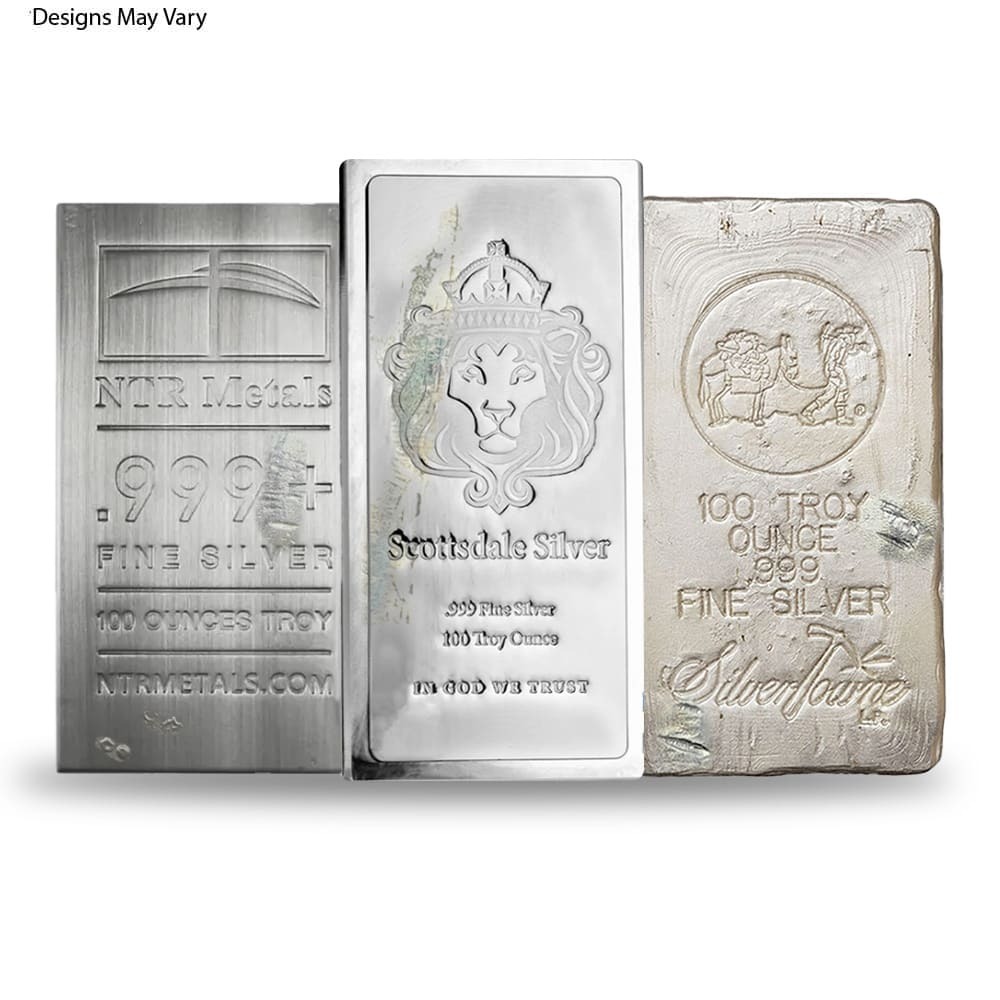 Silver at Spot - 100 oz Generic Silver Bar .999 Fine