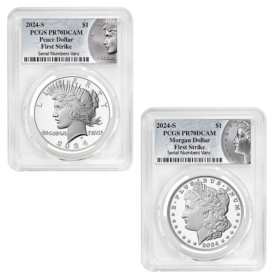 2024-S Morgan and Peace Silver Dollar Proof 2-Coin Set PCGS PF 70 FS (Morgan/Peace)