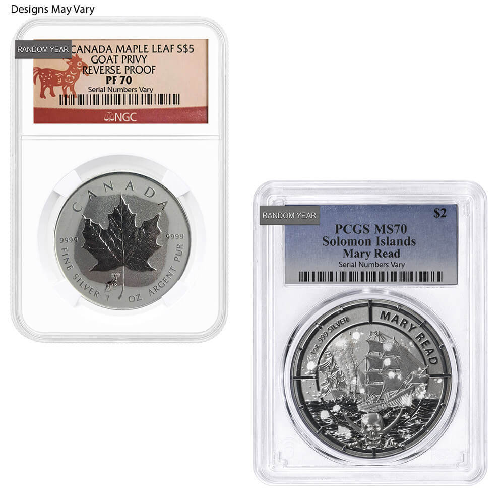 MILKY - 1 oz Silver Coin Random Mint NGC/PCGS MS/SP/PF 70 (Random Design/Year)
