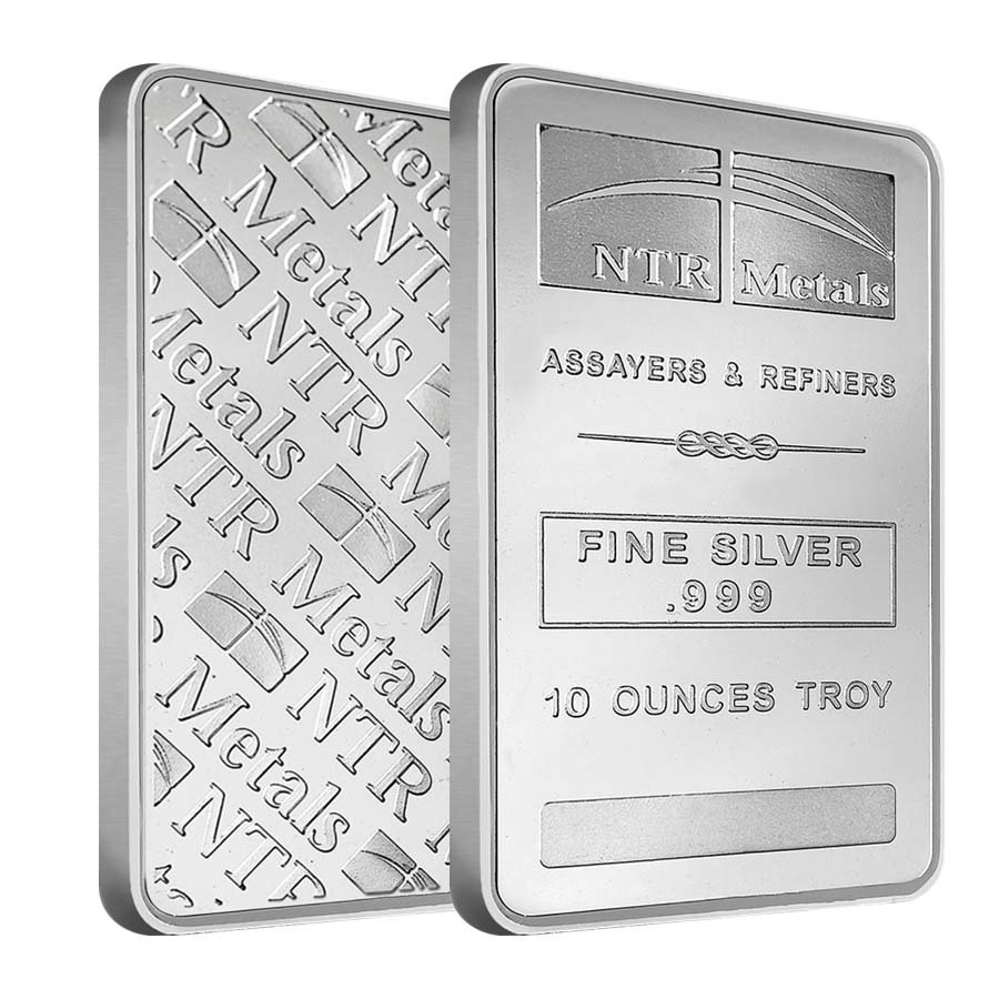 10 oz NTR Silver Bullion Bar .999 Fine