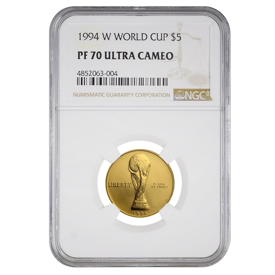 1994 W $5 World Cup Commemorative Gold Coin NGC PF 70 UCAM