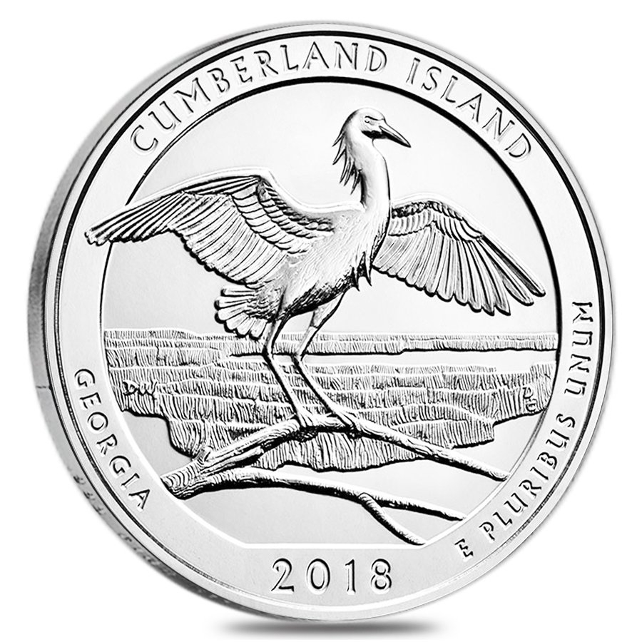 2018 5 oz Silver America the Beautiful ATB Georgia Cumberland Island National Seashore Coin