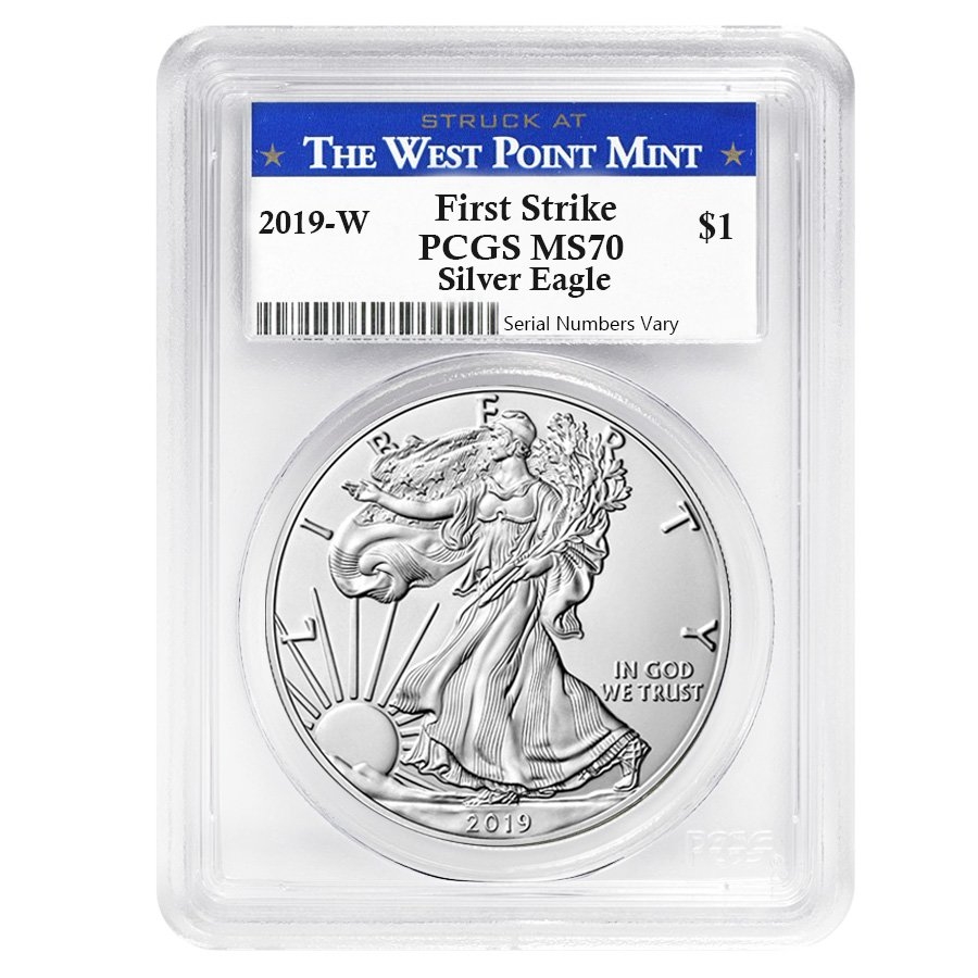 2019-W 1 oz Burnished Silver American Eagle PCGS SP 70 First Strike (WP Label)