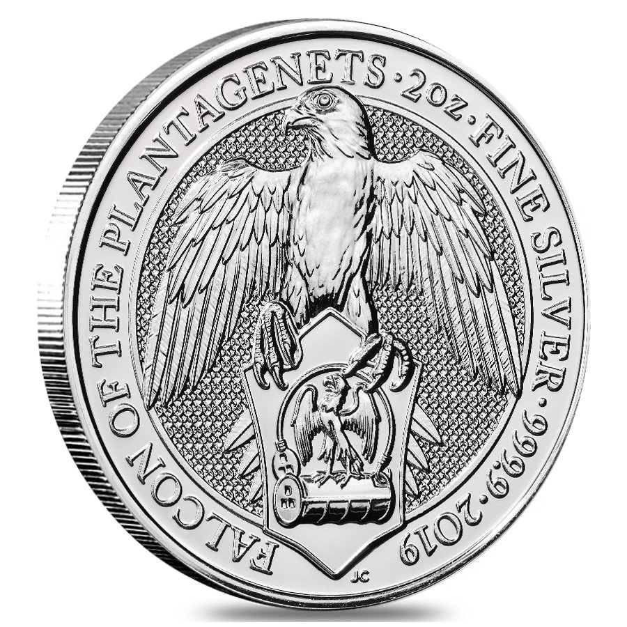 2019 Great Britain 2 oz Silver Queen's Beasts (Falcon) Coin .9999