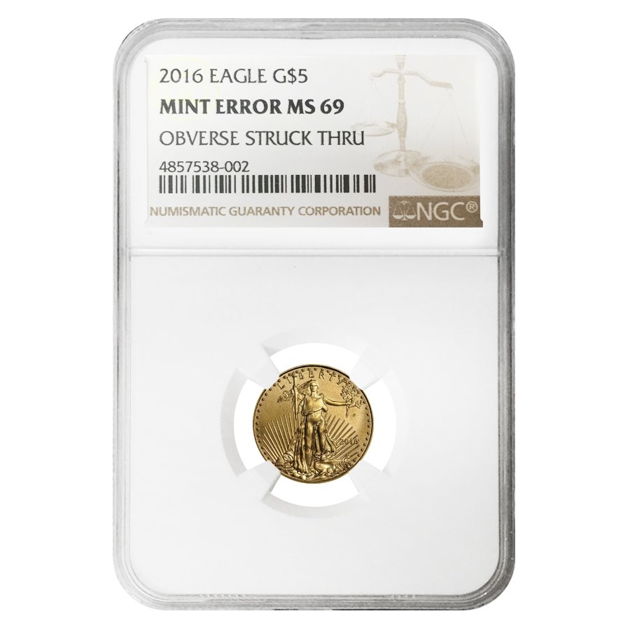 2016 1/10 oz Gold Eagle NGC MS 69 Mint Error | Bullion Exchanges