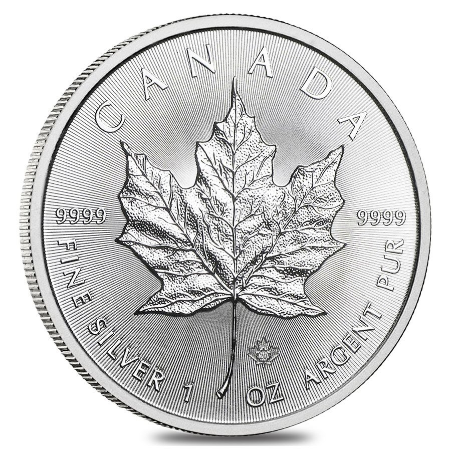 2020 1 oz Canadian Silver Maple Leaf .9999 Fine $5 Coin BU