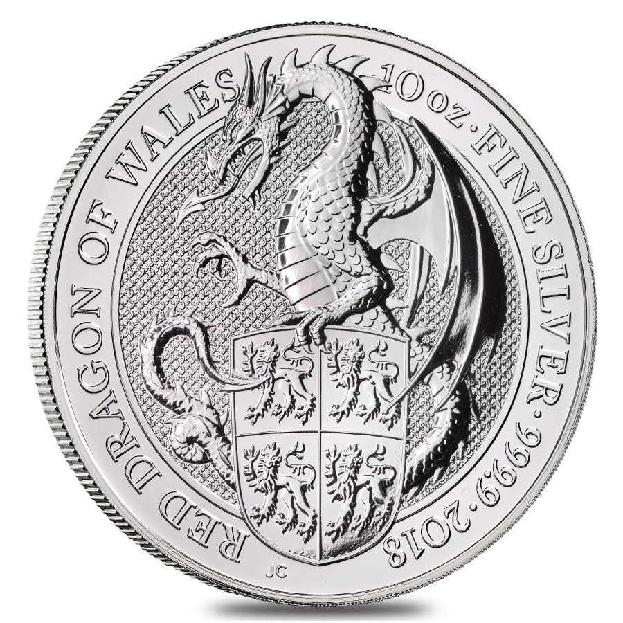 2018 クイーンズビースト レッドドラゴン 5oz 銀貨 NGC PF70UC 銀行振込割引なし】【会員様割引なし】2018年 英国 クイーンズ